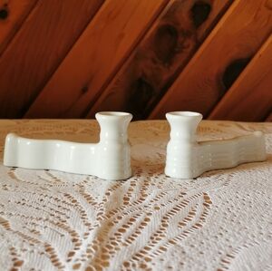 Limoges Porcelain Knife Rests / Mini Candle Holders Set of 2